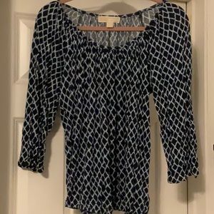 Michael Kors navy blue pattern top